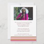 Announccard Rosa Orange Linear Abschluss Einladung (Rückseite)