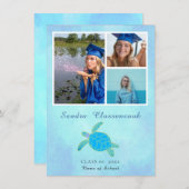 Announccard Sea Turtle Graduate Ankündigung (Vorne/Hinten)