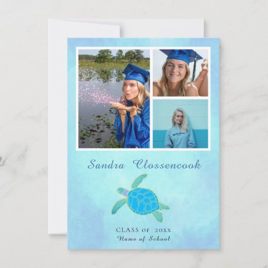 Announccard Sea Turtle Graduate Ankündigung (Vorderseite)