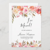 Announcement Cards für Sweet Blush Floral Moving Ankündigung (Vorne/Hinten)