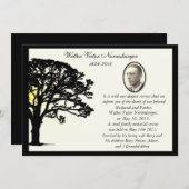 Announcement-Karte des Sunset Tree Foto Death Ankündigung (Vorne/Hinten)