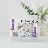 Announcement-Karte für lila benutzerdefiniertes Fo Dankeskarte (Stehend Vorderseite)