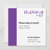 Announcement-Karte für lila benutzerdefiniertes Fo Dankeskarte (Rückseite)