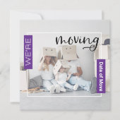 Announcement-Karte für lila benutzerdefiniertes Fo Dankeskarte (Vorderseite)