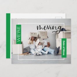 Announcement-Karte zum Verschieben eines grünen be Postkarte