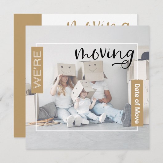 Announcement-Karte zum Verschieben von Gold Custom Dankeskarte (Vorne/Hinten)