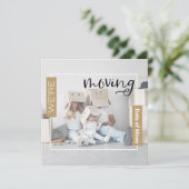 Announcement-Karte zum Verschieben von Gold Custom Dankeskarte (Stehend Vorderseite)