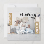 Announcement-Karte zum Verschieben von Gold Custom Dankeskarte (Vorderseite)