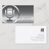 Announcer Chrome Mikrofon Icon Entertainment Visitenkarte (Vorne/Hinten)