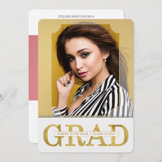 ANNOUNKTIONSSKALA FALSCH GOLD VERTIKALFOTO EINLADUNG (Vorne/Hinten)