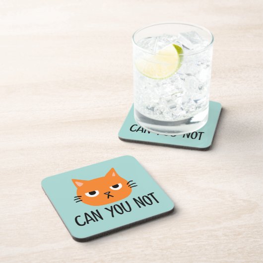 Annoyed Cat KANN SIE NICHT Funny Getränkeuntersetzer (Rechte Seite)