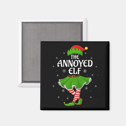 Annoyed Elf Christmas Family Girls Women Elf Squad Magnet (Vorderseite/Rückseite)