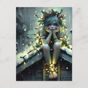 Annoyed Fairy Christmas Lights Postkarte