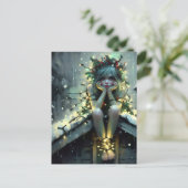 Annoyed Fairy Christmas Lights Postkarte (Stehend Vorderseite)
