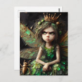 Annoyed Fairy Golden Insect Postkarte (Vorne/Hinten)