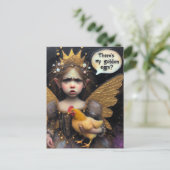 Annoyed Fairy mit Hen Postkarte (Stehend Vorderseite)