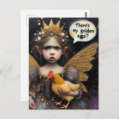 Annoyed Fairy mit Hen Postkarte (Vorne/Hinten)