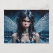 Annoyed Fairy Rainy Ocean Trip Postkarte (Vorderseite)