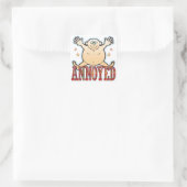 Annoyed Fat Man Quadratischer Aufkleber (Tasche)