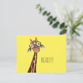 Annoyed Giraffe - Funny Kühlschrank Postcard Postkarte (Stehend Vorderseite)