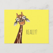 Annoyed Giraffe - Funny Kühlschrank Postcard Postkarte (Vorderseite)