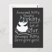 Annoyed Kitty Touchy Kitten Cat Geschenk Postkarte (Vorne/Hinten)