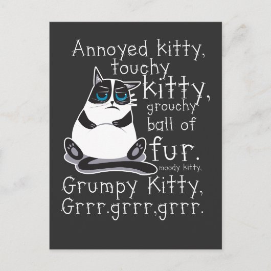 Annoyed Kitty Touchy Kitten Cat Geschenk Postkarte (Vorderseite)
