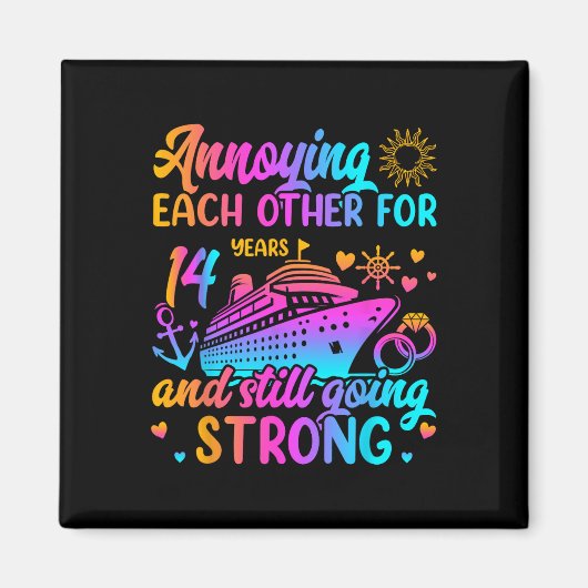 Annoying Each Other For 14 Years Wedding Anniversa Magnet (Vorne)