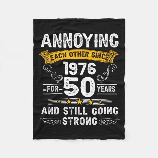 Annoying Each Other Since 1976 Couple Wedding Anni Fleecedecke (Vorderseite)