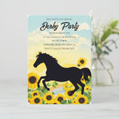 Annual Derby Party Invitation with Sunflowers and  Einladung (Stehend Vorderseite)