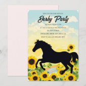Annual Derby Party Invitation with Sunflowers and  Einladung (Vorne/Hinten)