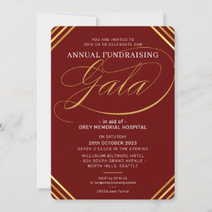 ANNUAL GALA Modernes, elegantes Ereignis Rotes Gol Einladung
