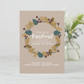 Annual Herbst Festival Pumpkin Wreath Einladung (Stehend Vorderseite)