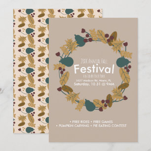 Annual Herbst Festival Pumpkin Wreath Einladung