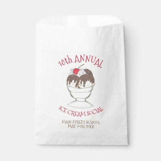 Annual Ice Cream Social Event Hot Fudge Sundae Geschenktütchen (Vorderseite)
