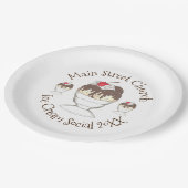 Annual Ice Cream Social Event Hot Fudge Sundae Pappteller (Schrägansicht)