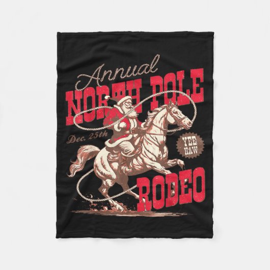 Annual North Le Rodeo Cowboy Santa Howdy Christmas Fleecedecke (Vorderseite)