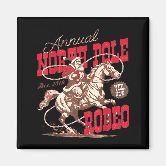 Annual North Le Rodeo Cowboy Santa Howdy Christmas Magnet (Vorne)