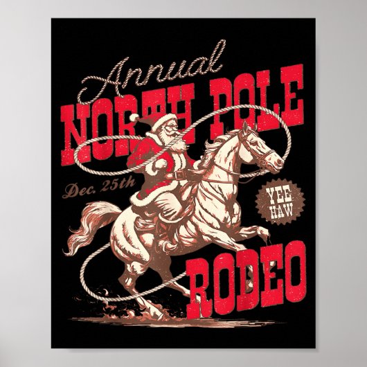 Annual North Le Rodeo Cowboy Santa Howdy Christmas Poster (Vorne)