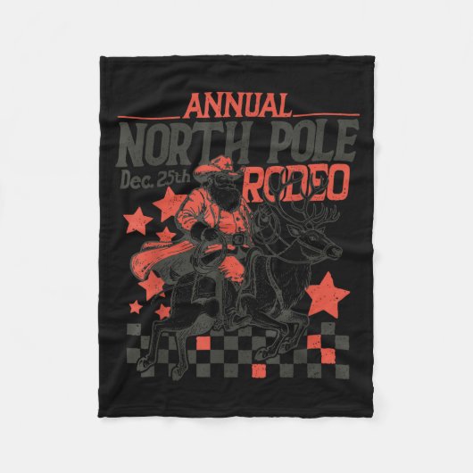 Annual North Le Rodeo Santa Western Cowboy Christm Fleecedecke (Vorderseite)