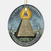 Annuit Coeptis - das All-Seeing-Auge Keramik Ornament (Links)