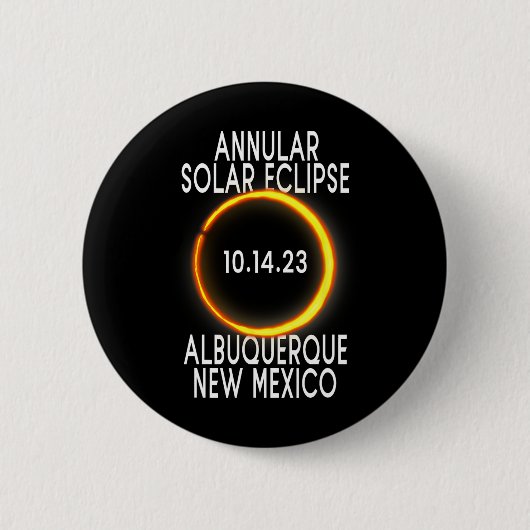 Annular Solar Eclipse T - Albuquerque New Mexico Button (Vorderseite)