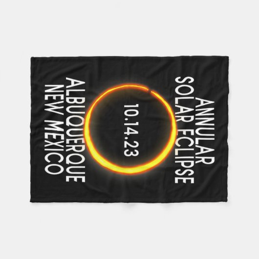Annular Solar Eclipse T - Albuquerque New Mexico Fleecedecke (Vorderseite (Horizontal))