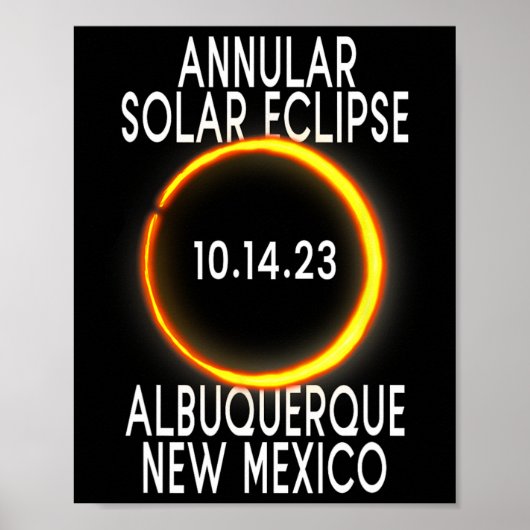 Annular Solar Eclipse T - Albuquerque New Mexico Poster (Vorne)