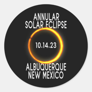 Annular Solar Eclipse T - Albuquerque New Mexico Runder Aufkleber