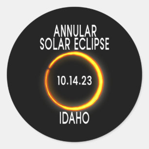 Annular Solar Eclipse T - Idaho Runder Aufkleber