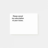 Annullieren Sie bitte meine Subskription zu Ihren Post-it Klebezettel (Vorderseite)