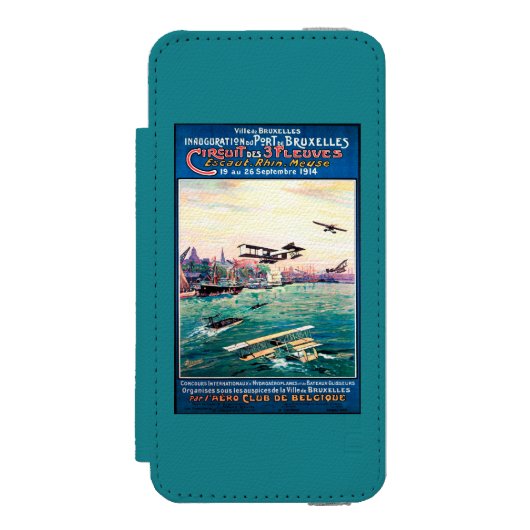 Annulliertes Floss-Flugzeug-förderndes Plakat Incipio iPhone Geldbeutel-Hülle (Folio Vorderseite)