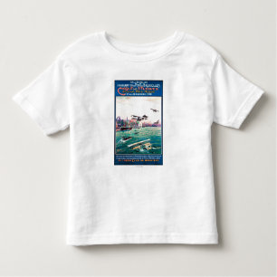 Annulliertes Floss-Flugzeug-förderndes Plakat Kleinkind T-shirt