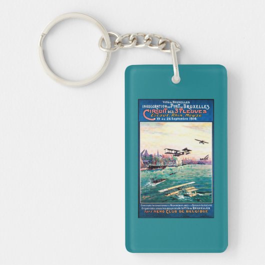 Annulliertes Floss-Flugzeug-förderndes Plakat Schlüsselanhänger (Vorderseite)